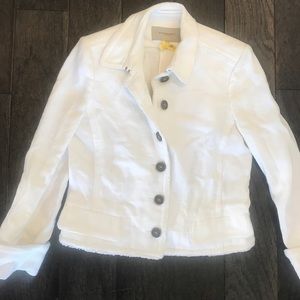 Burberry white linen/cotton jacket